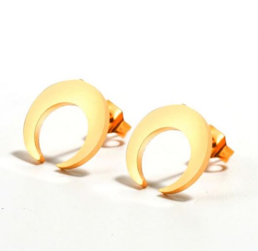 gold crescent studs