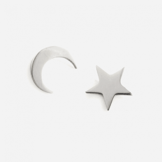 Star and Moon Studs