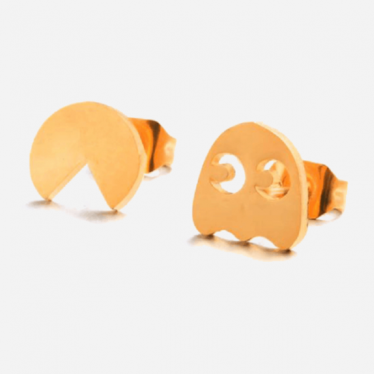 Gold Pacman Studs