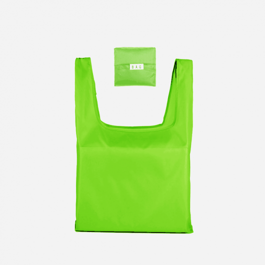 green foldable tote bag